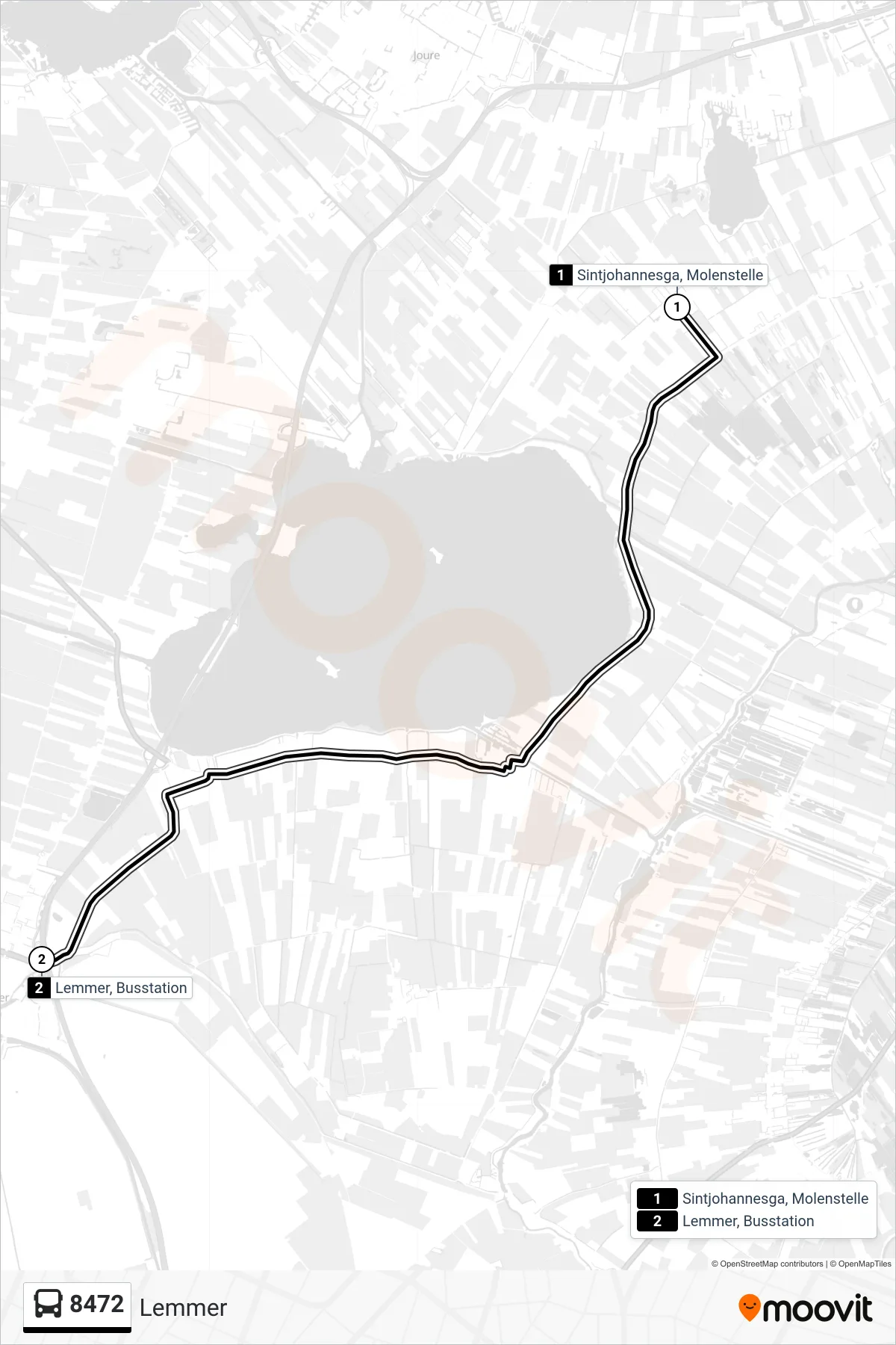 Lijn 8472 (bus, Lemmer): route en haltes op de kaart