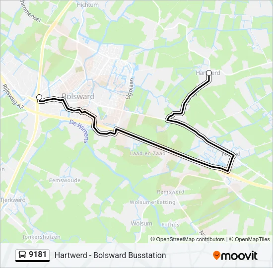9181 Bus Line Map