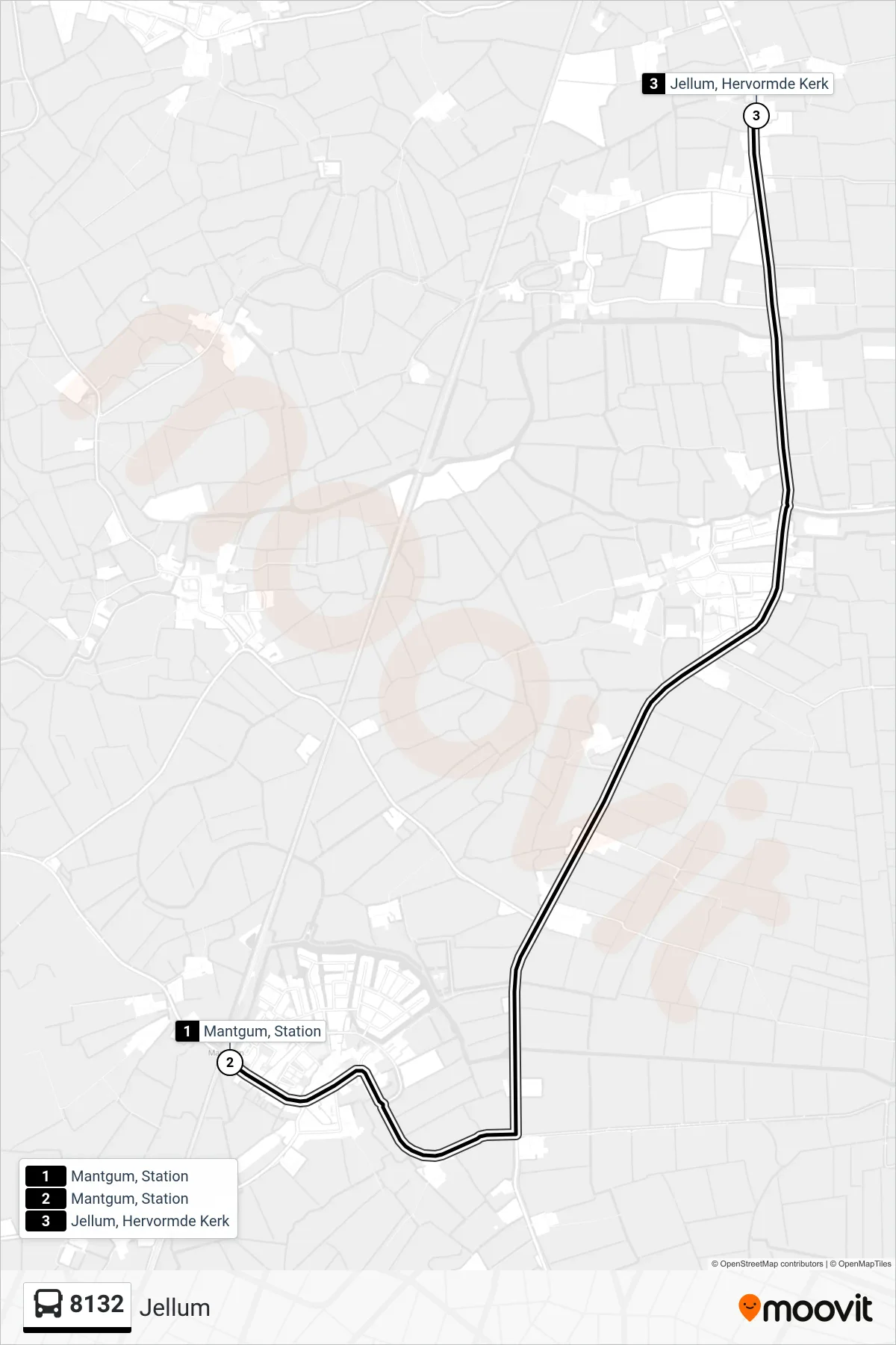 Lijn 8132 (bus, Jellum): route en haltes op de kaart