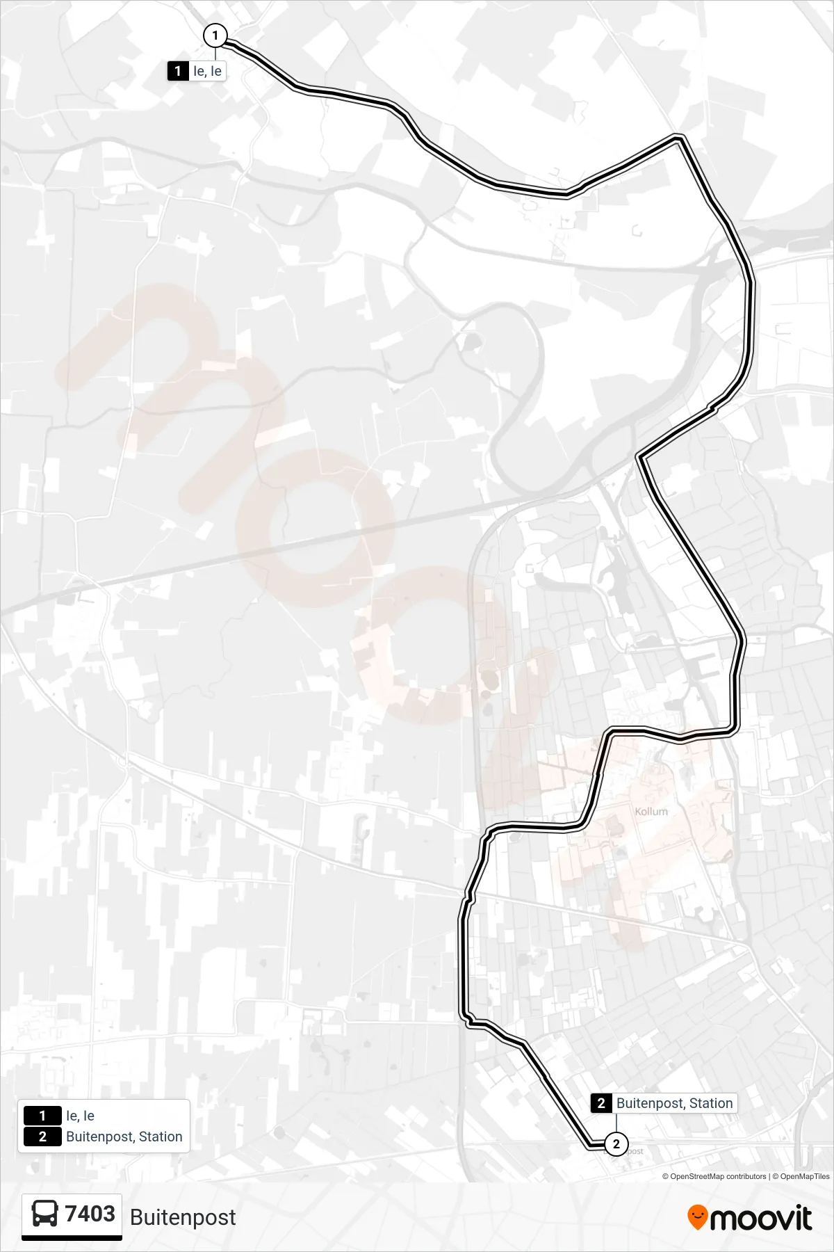 Lijn 7403 (bus, Buitenpost): route en haltes op de kaart