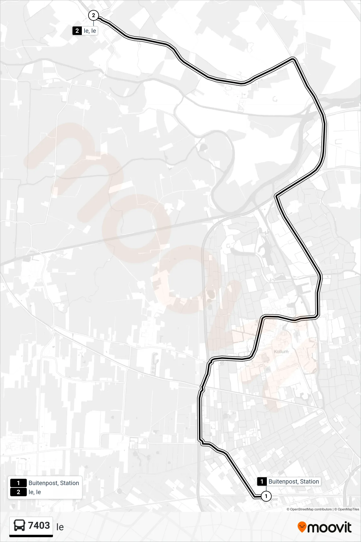 Lijn 7403 (bus, Ie): route en haltes op de kaart