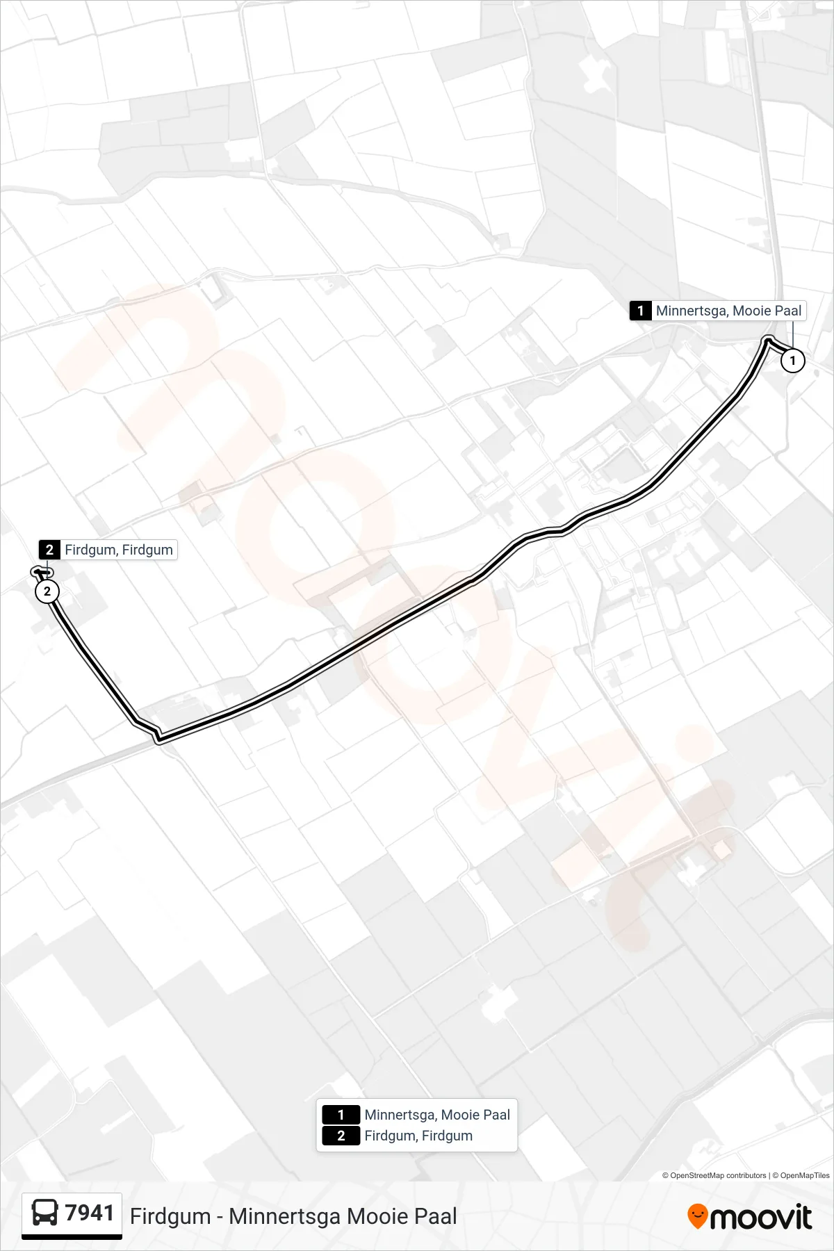 Lijn 7941 (bus, Firdgum): route en haltes op de kaart