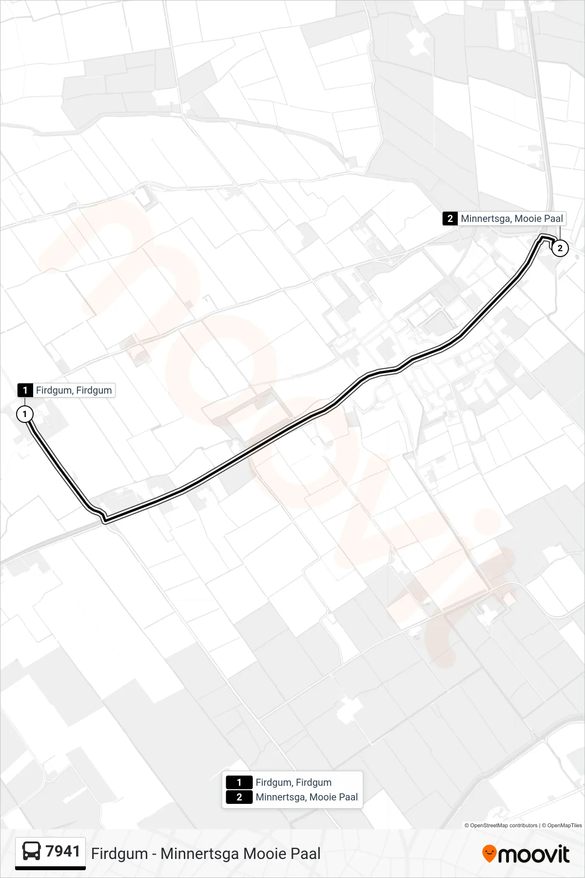 Lijn 7941 (bus, Minnertsga): route en haltes op de kaart
