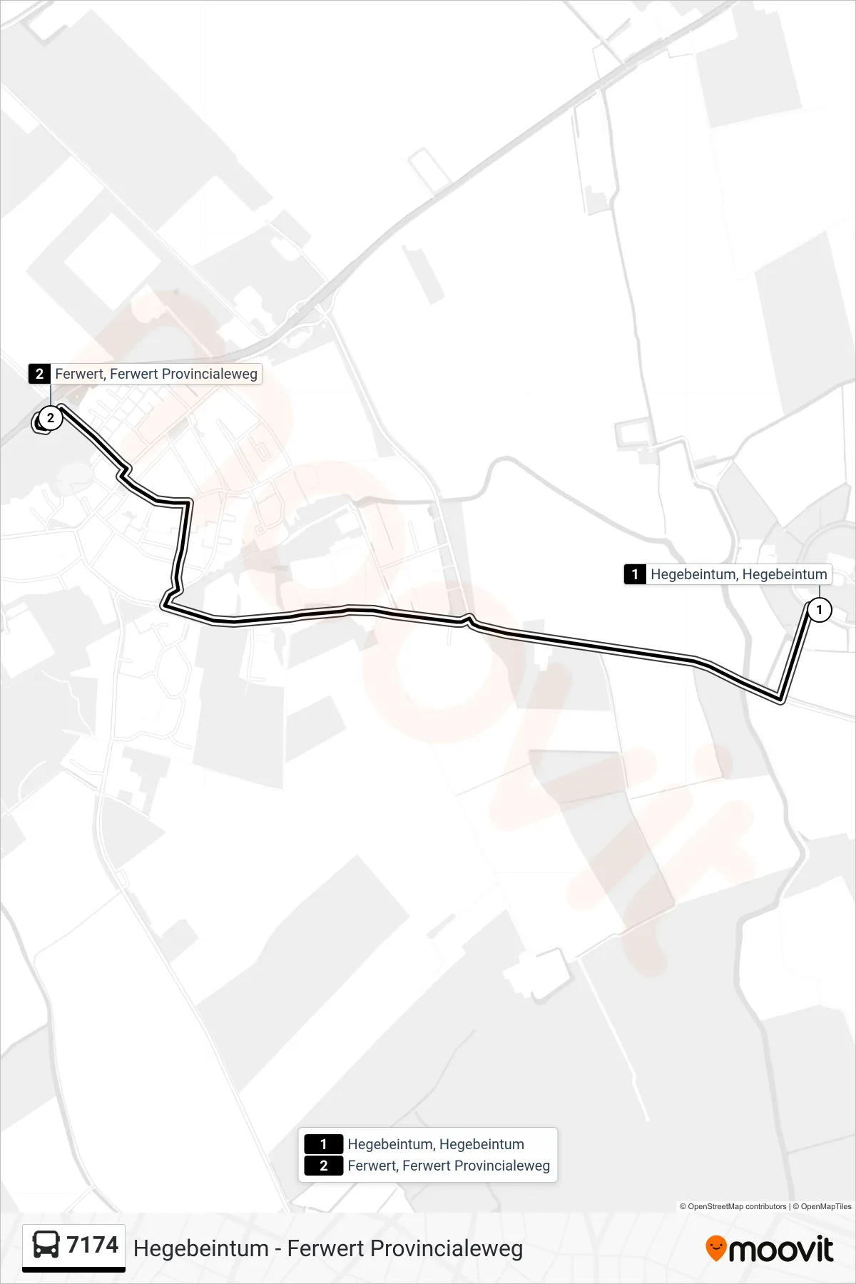 Lijn 7174 (bus, Ferwert): route en haltes op de kaart