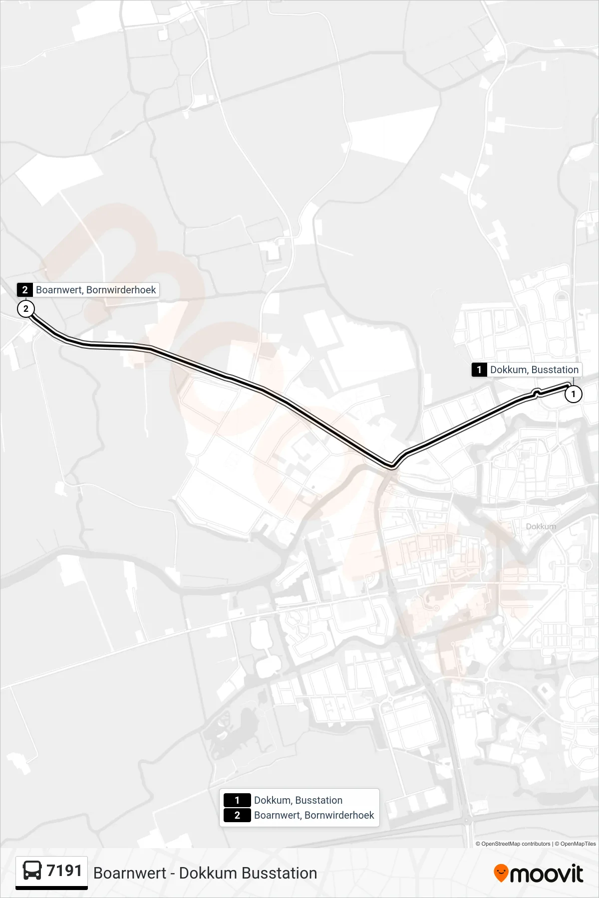 Lijn 7191 (bus, Boarnwert): route en haltes op de kaart