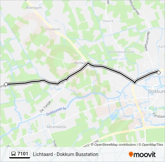 7101 Bus Line Map