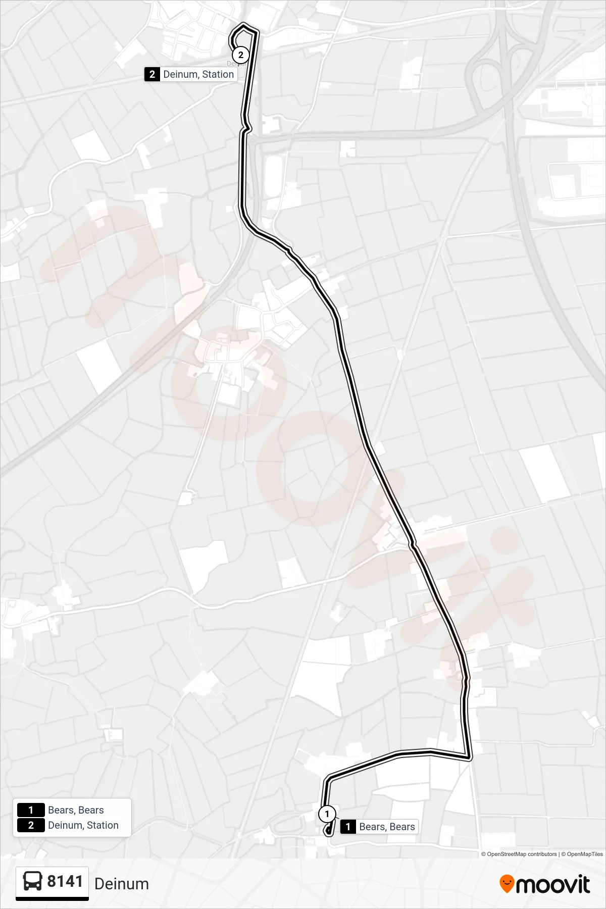 Lijn 8141 (bus, Deinum): route en haltes op de kaart