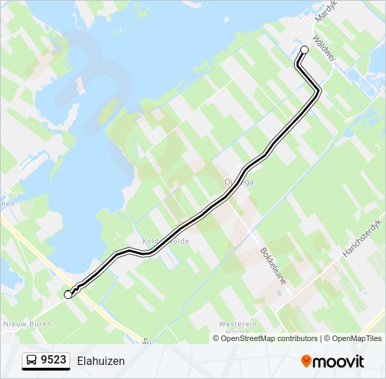 9523 Bus Line Map