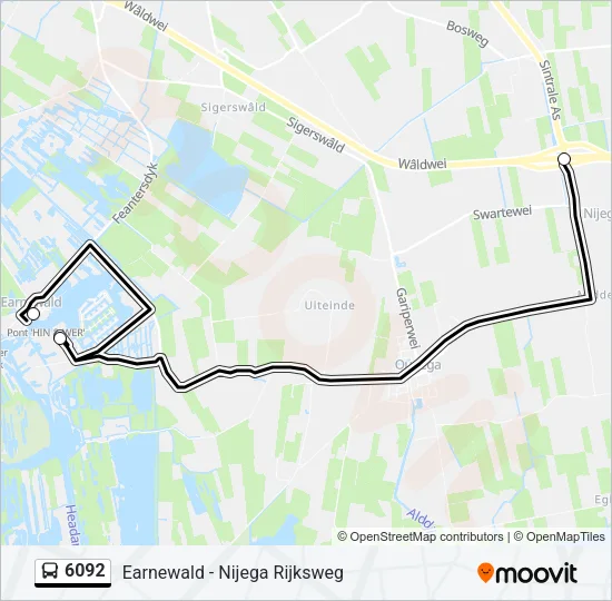 6092 Bus Line Map