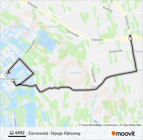 6092 Bus Line Map