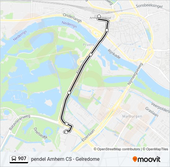 907 Bus Line Map