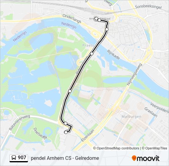 907 Bus Line Map