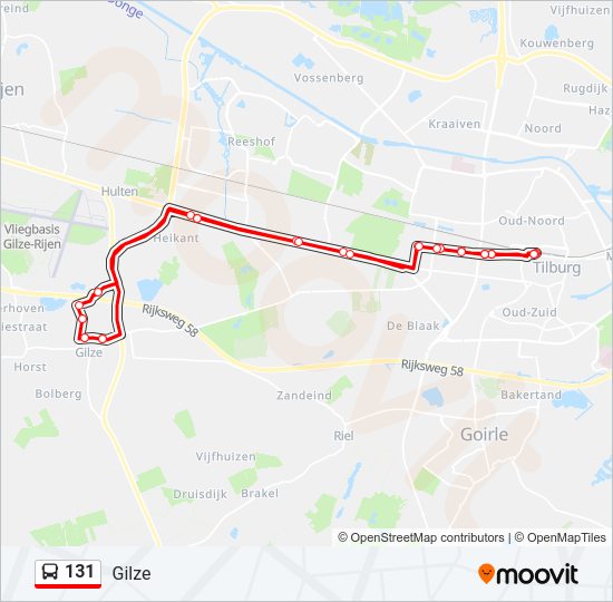 131 Bus Line Map