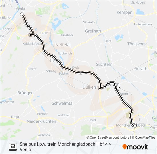 SNELBUS I.P.V. TREIN Bus Line Map