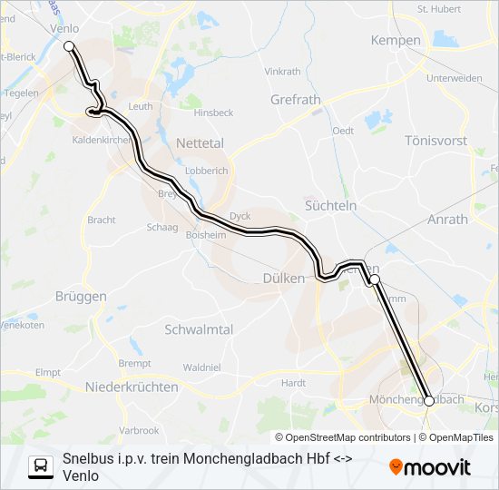 SNELBUS I.P.V. TREIN Bus Line Map