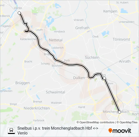 SNELBUS I.P.V. TREIN Bus Line Map