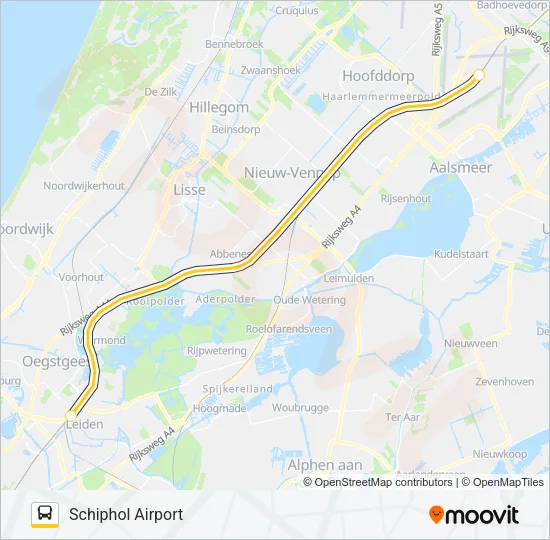 Bus SNELBUS I.P.V. TREIN lijnkaart