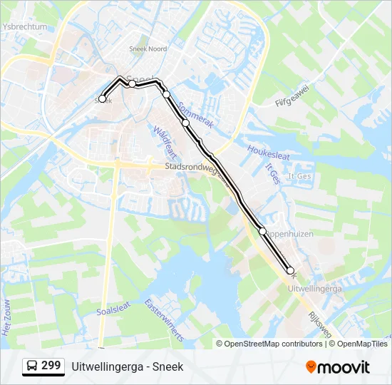 299 Bus Line Map