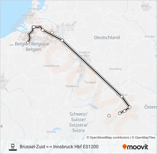 EUROPEAN SLEEPER Train Line Map
