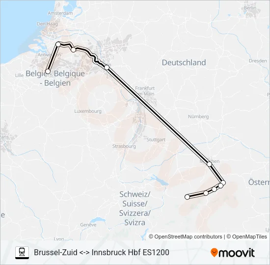 EUROPEAN SLEEPER Train Line Map