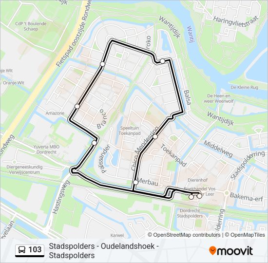 103 Bus Line Map