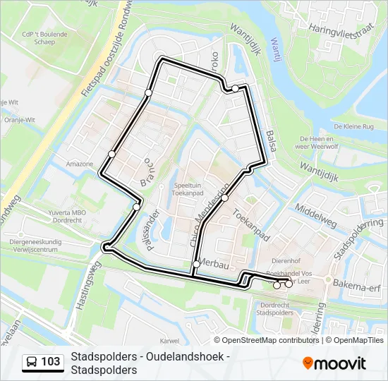 103 Bus Line Map