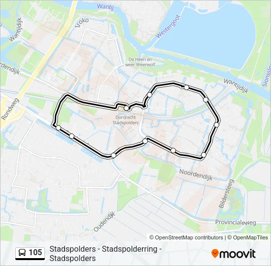 105 Bus Line Map