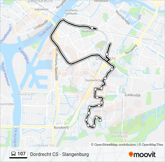 107 Bus Line Map