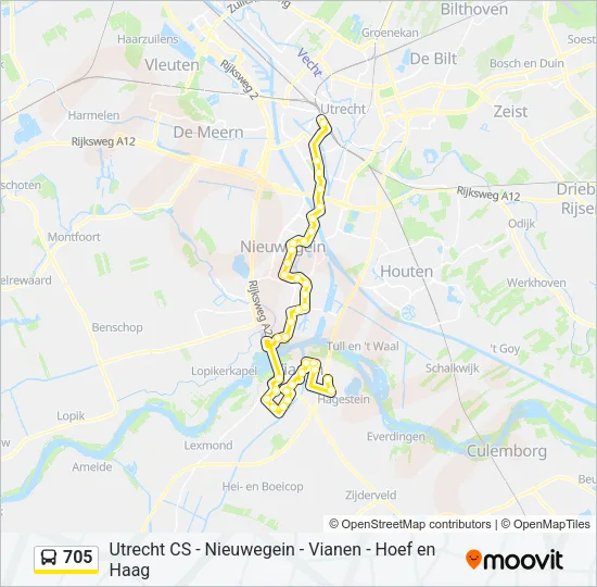 705 Bus Line Map
