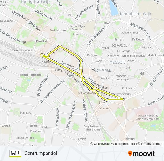 1 Bus Line Map