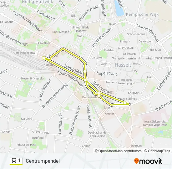 1 Bus Line Map