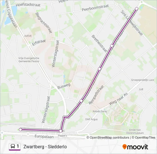 1 Bus Line Map