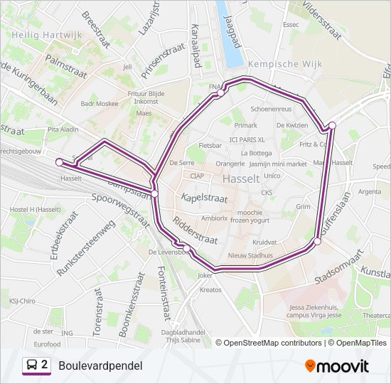 2 Bus Line Map