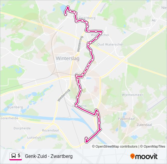 5 Bus Line Map