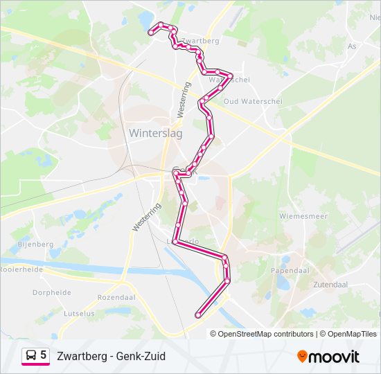 5 Bus Line Map