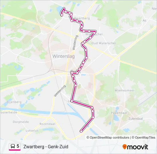 5 Bus Line Map