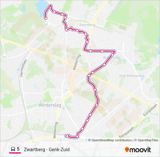 5 Bus Line Map