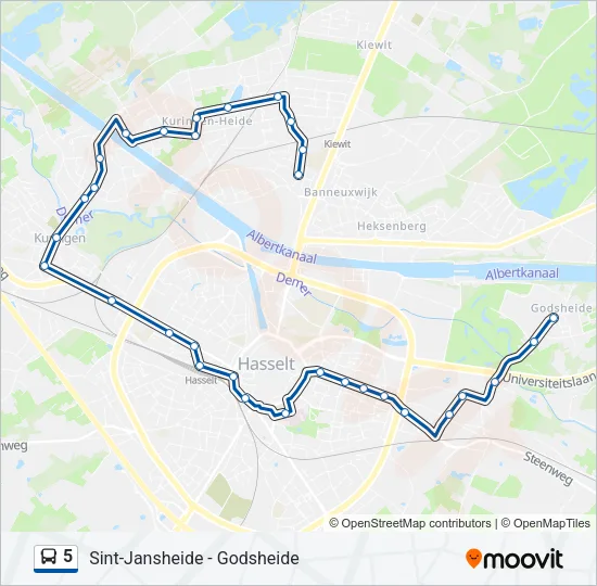 5 Bus Line Map