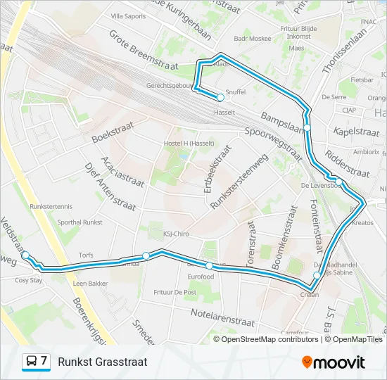 7 Bus Line Map