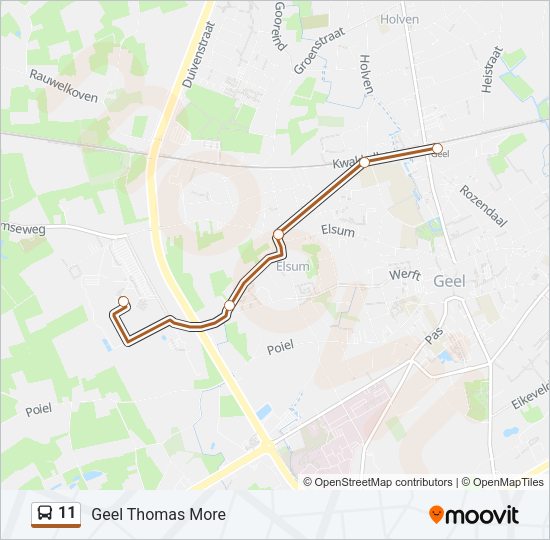 11 Bus Line Map