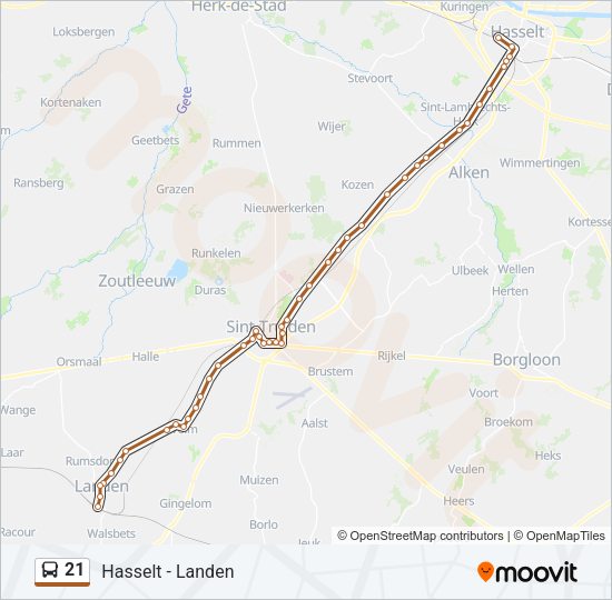 21 Bus Line Map
