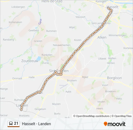 21 Bus Line Map