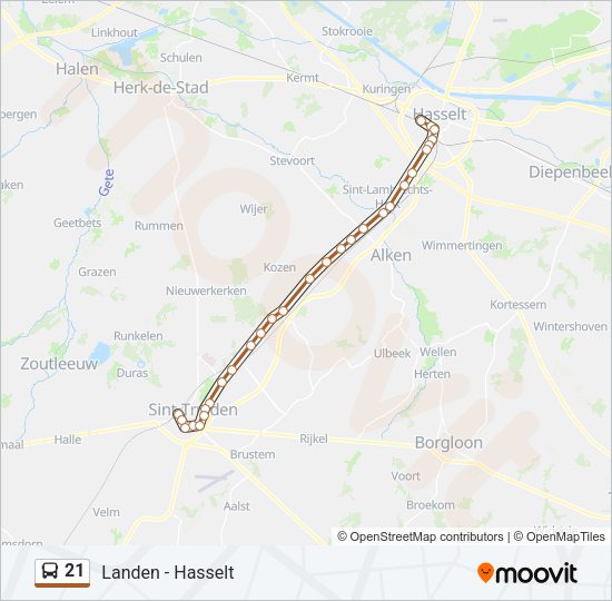 21 Bus Line Map
