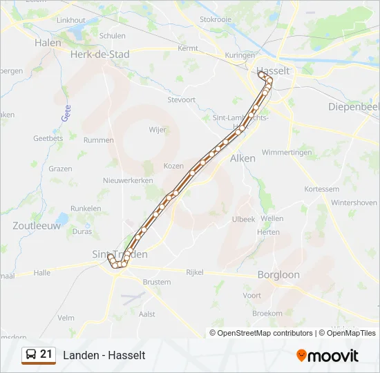 21 Bus Line Map