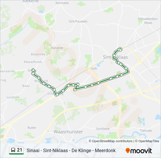 21 Bus Line Map