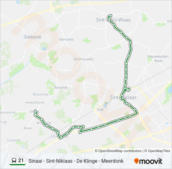 21 Bus Line Map