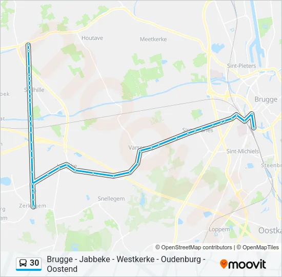 Bus 30 lijnkaart