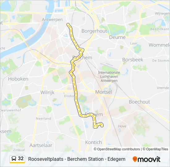 Bus 32 lijnkaart