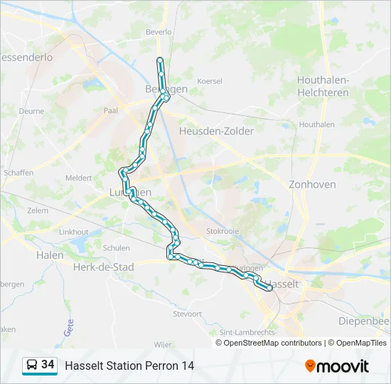 34 Bus Line Map