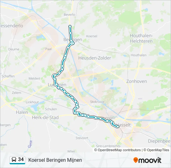 34 Bus Line Map